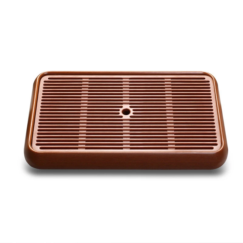 

High-end yellow bakelite water storage tea tray household company gift light luxury small model tea table holder