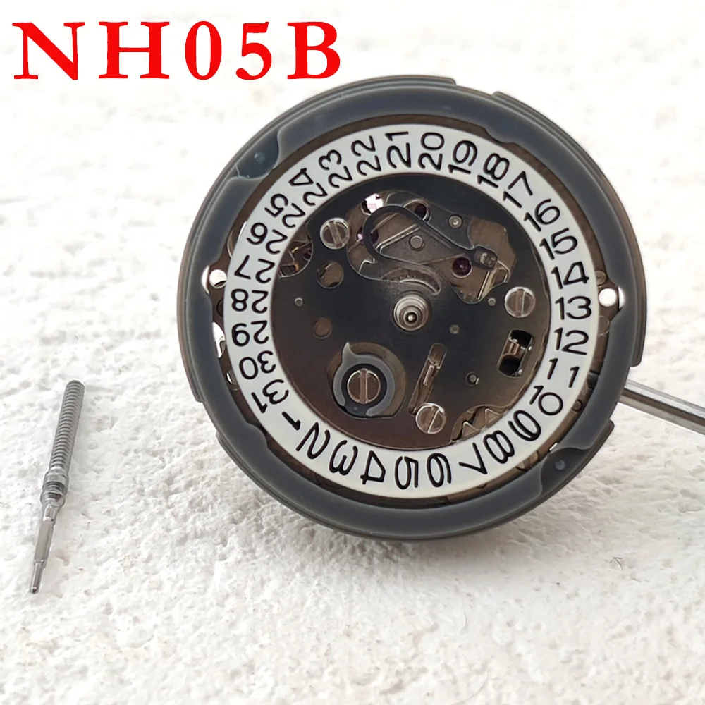 NH05 무브먼트 시계 액세서리 일본 오리지널 브랜드 뉴 NH05B 완전 자동 여성용 기계식 무브먼트 싱글 캘린더