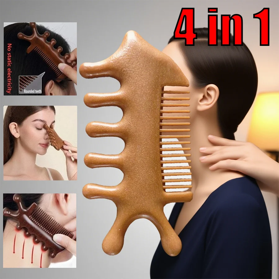 

4 in 1 Gua Sha Massager Tool for Face Eye Neck Body & Scalp, Relaxation Gift for Men Women, Home Spa Travel Self Care