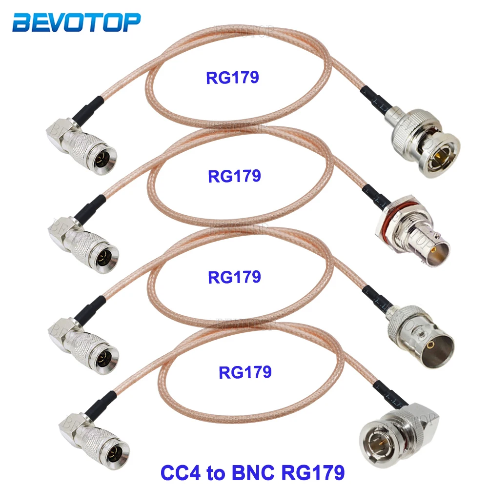 CC4 DIN 1.0/2.3 Mini BNC Right Angle to BNC Male / Female 75 Ohm RG179 Pigtail HD SDI Cable for Blackmagic HyperDeck Shuttle
