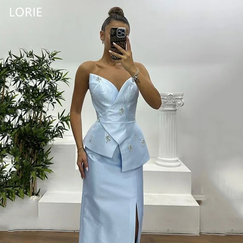 

LORIE Fake Suits A-Line Wedding Dresses Strapless Sleeveless Satin Bridal Gown Ankle-Length Bride Gowns 2025 Customized