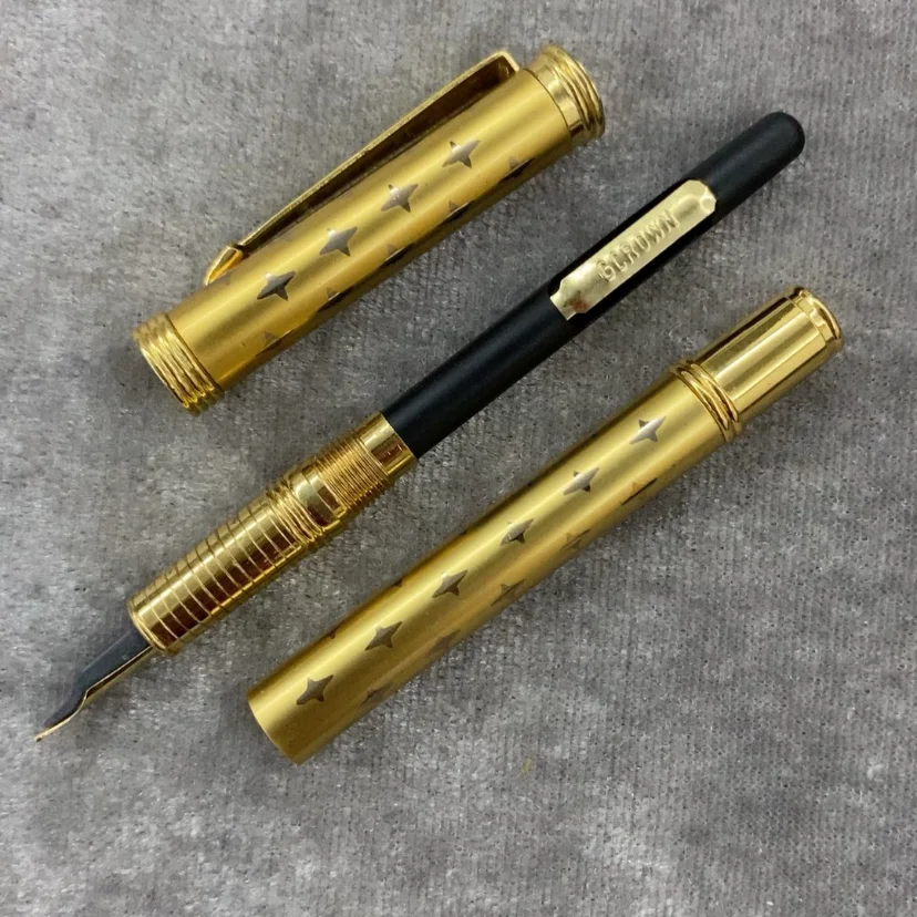 Gemany Iridium Gold Nib Retro Ink Pen and Fountain Pen Out of Print Old Model Pure Copper Gold-plated 34g Classic Writing Pens