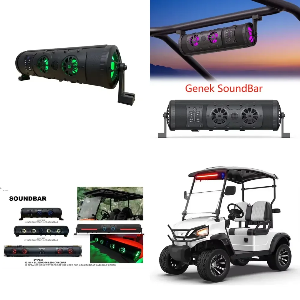 【Daria Auto Parts】 18 Inch RGB UTV Sound Bar Waterproof Bluetooth Multicolor Lights 500W Soundbar for UTV ATV Golf Cart