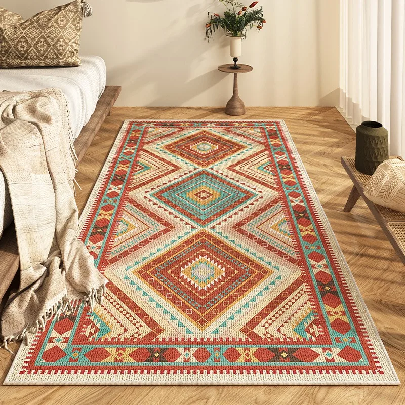 

Living Room Carpet Nordic Bohemian Style Bedroom Bedside Long Rug High-end Retro Sofa Coffee Table Corridor Floor Mats Ковер 양탄자