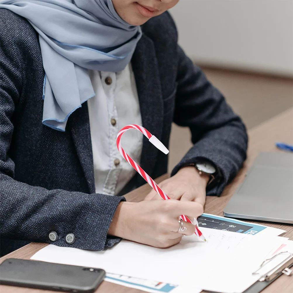 

12Pcs Christmas Gel Pens Candy Cane Design Premium Plastic Writing Pens Festive Xmas Theme Gifts Holiday Party Favors