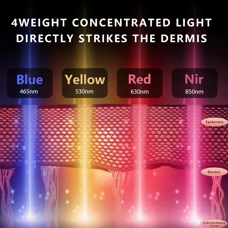 Wireless 4-colour silicone LED face mask, view 3