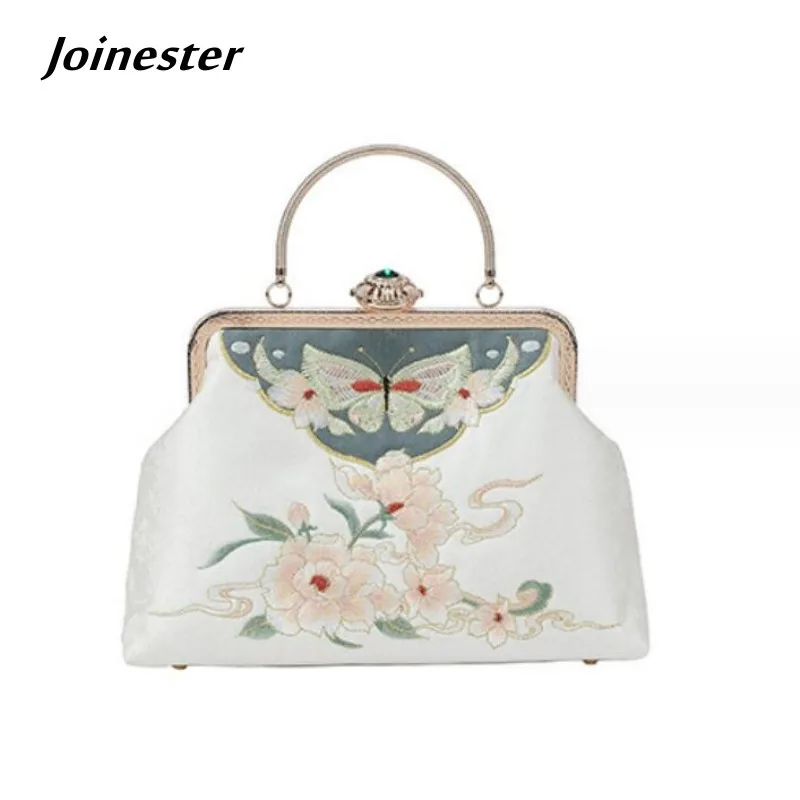 

Vintage Style Embroidery Clutch Ladies Party Evening Bag Chain Strap Shoulder Bags Ethnic Wedding Purse for Women