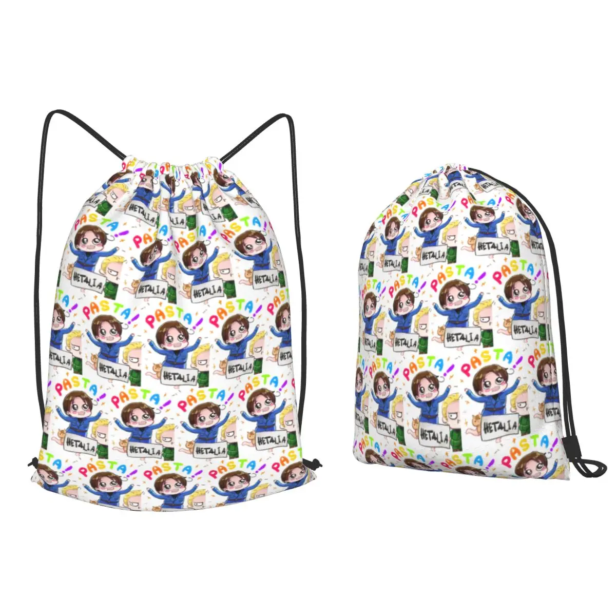 

Silly Hetalia Picture Backpacks Fashion Drawstring Bags Sports Bag Book Bags for Man Woman Students