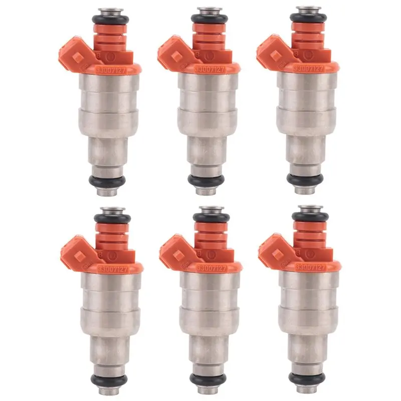 A30P-6Pcs Fuel Injectors 33007127 53003956 For Jeep Wrangler Cherokee YJ 1987-1998 I6 4.0L