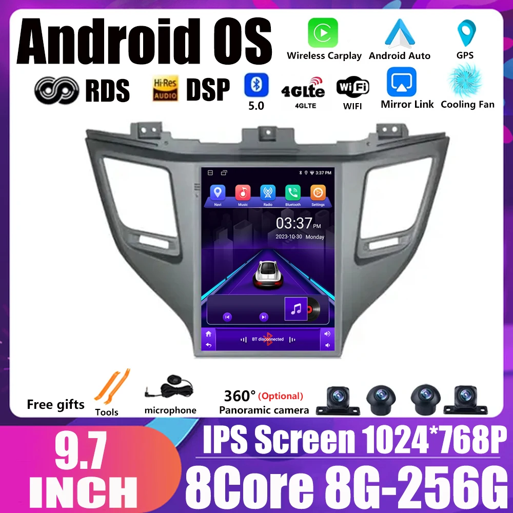 

9.7 Inch For Hyundai Tucson 3 2015 - 2018 Android Car Radio Multimedia Video Player Navigation GPS 4G+WiFi Carplay Head Unit