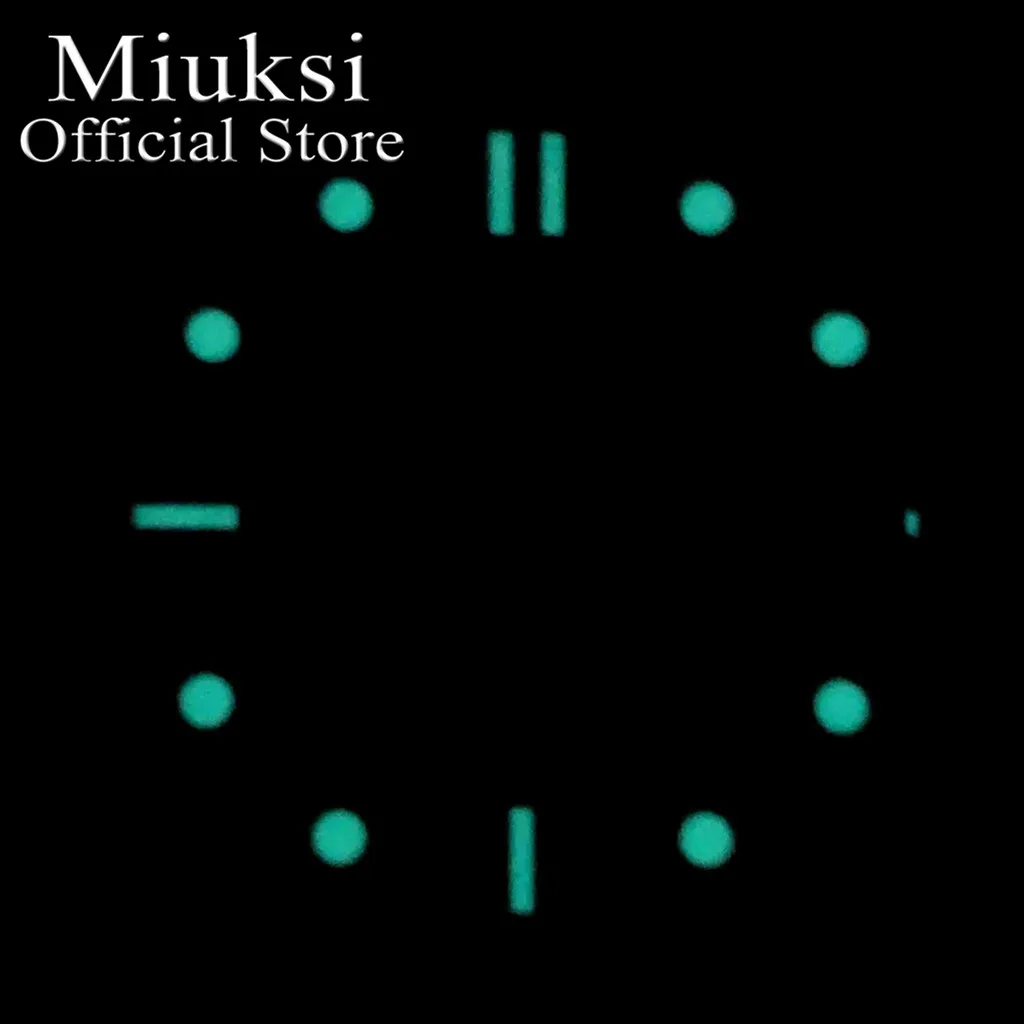 Miuksi 31mm black blue white watch dial luminous fit NH34 NH35 ETA2824 2836 Mingzhu DG2813 3804 Miyota 8205 8215 821A movement