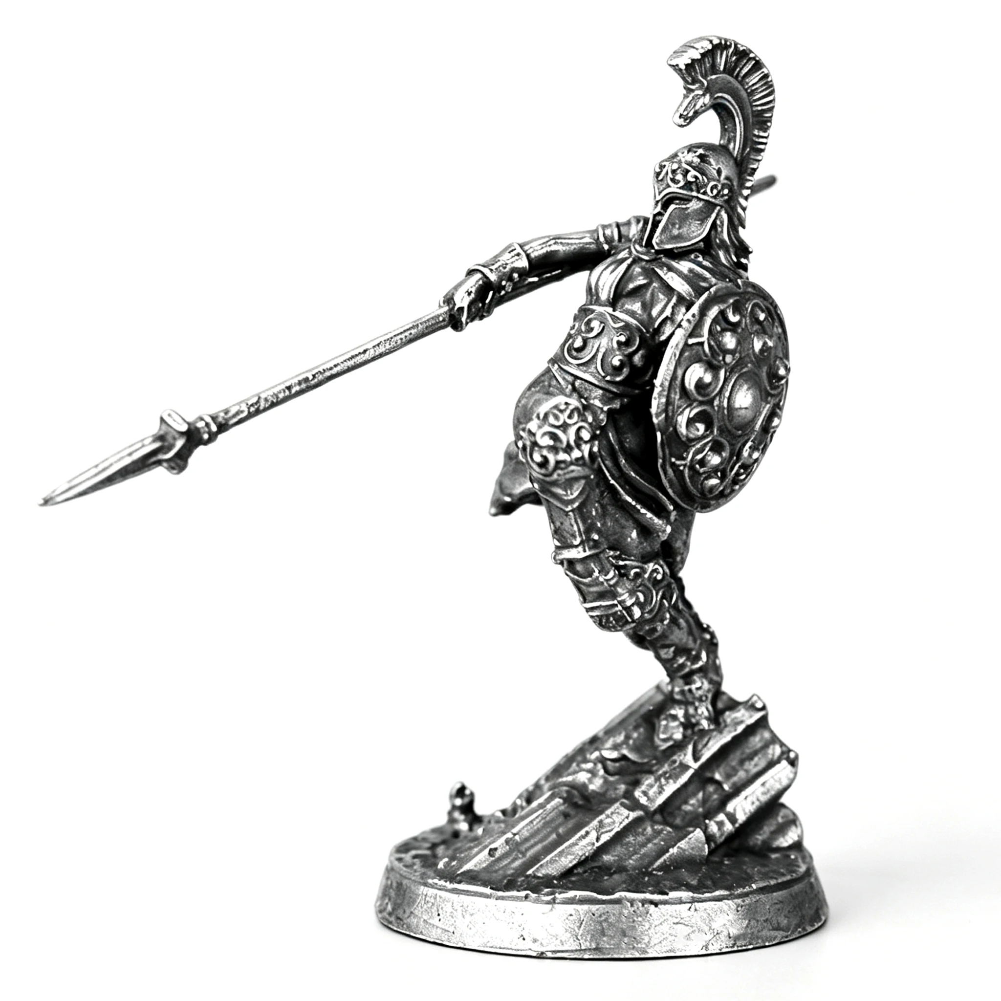 Metal military ancient Greek small soldier figurine toy chess piece display tabletop game collectible historical soldier view 6