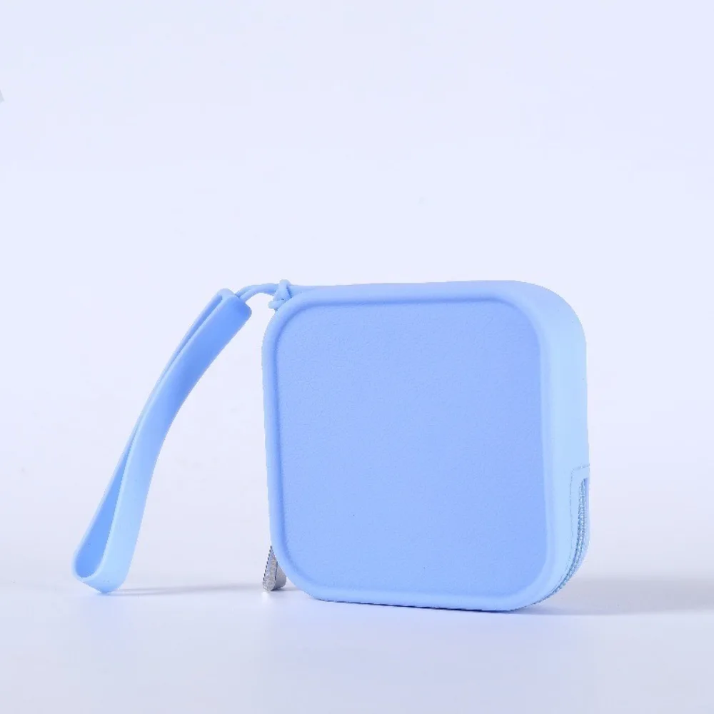 

Simple Silicone Organizer Wallet Coin Purse Smooth Zipper Macaron Color Travel Pouch Waterproof Earphone Bag Students