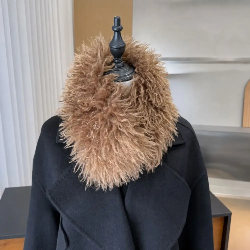 Cute Winter Warm Faux Fur Collar Scarf Magnetic Attraction Windproof Neck Warmer Fluffy Soft Scarf for Women for Home Office