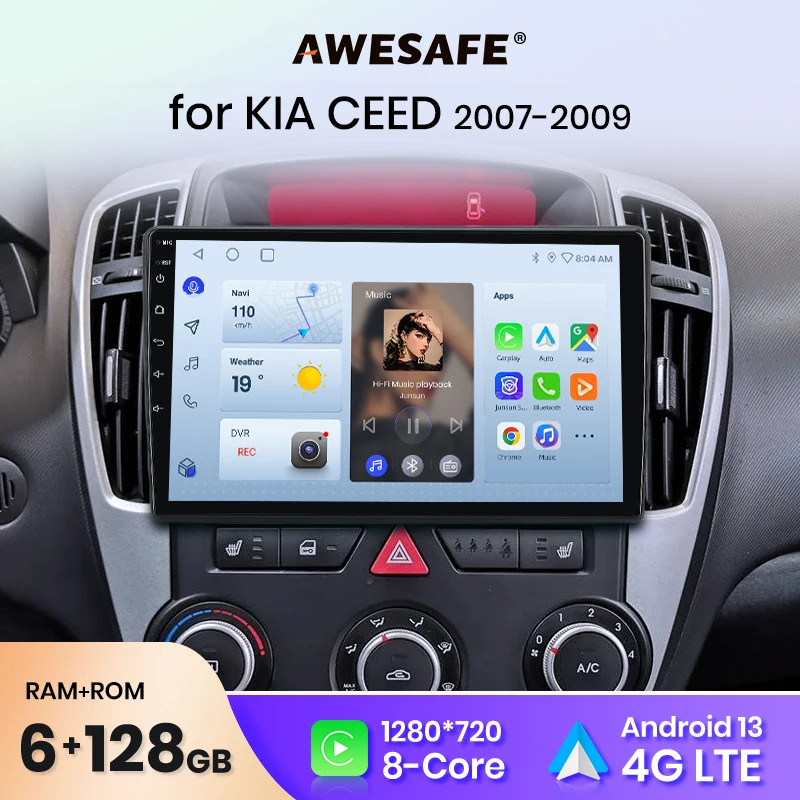 AWESAFE PX9 Car Radio Autoradio for KIA  CEED 2007 2008 2009   Wireless Carplay Screen Android Auto Stereo GPS Navi FM RDS BT