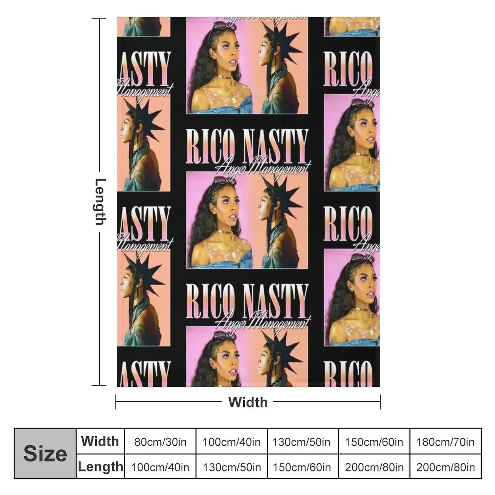 RICO NASTY 90'S RETRO STYLE TEE Throw Blanket for winter Blankets For Baby Heavy Hair Luxury St Flannel Fabric Blankets