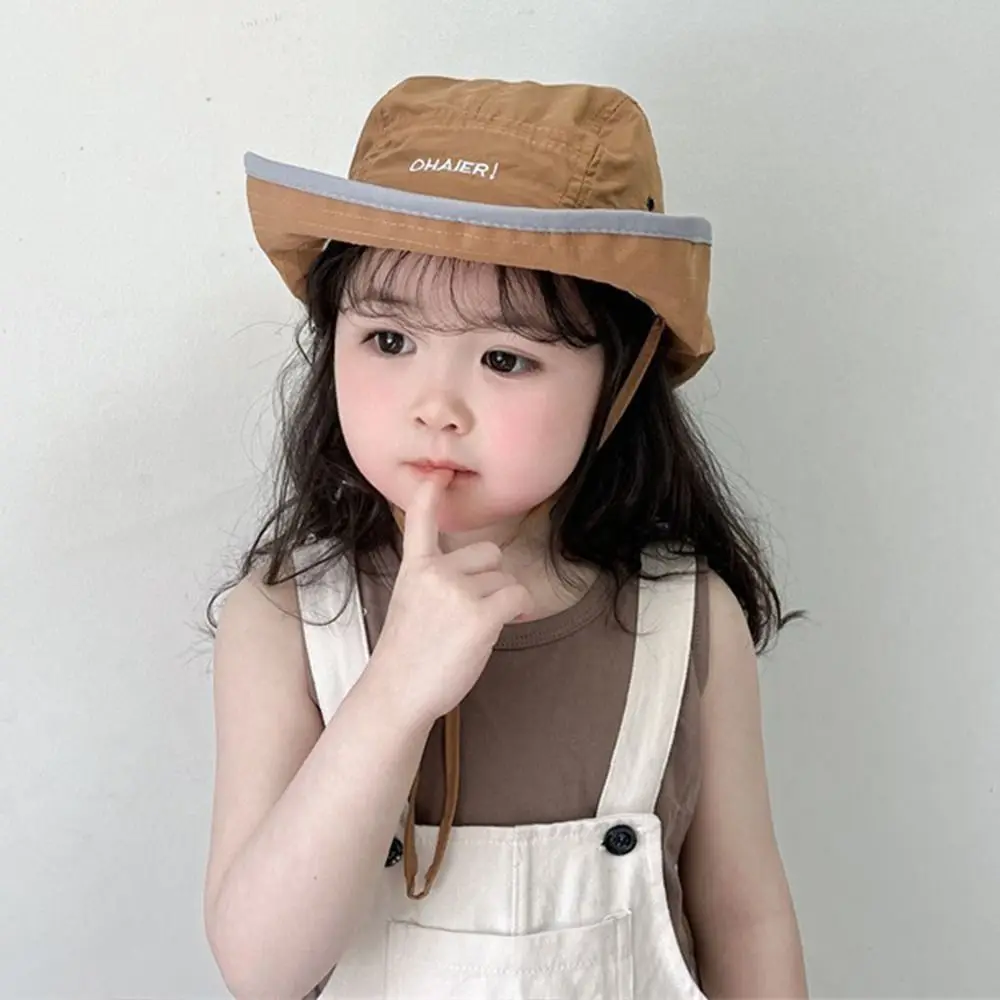 

Ins Summer Baby Bucket Hat Korean Letter Quick-dry Children Sunhat Outdoor UV Protection Fisherman Hat Boys Girls