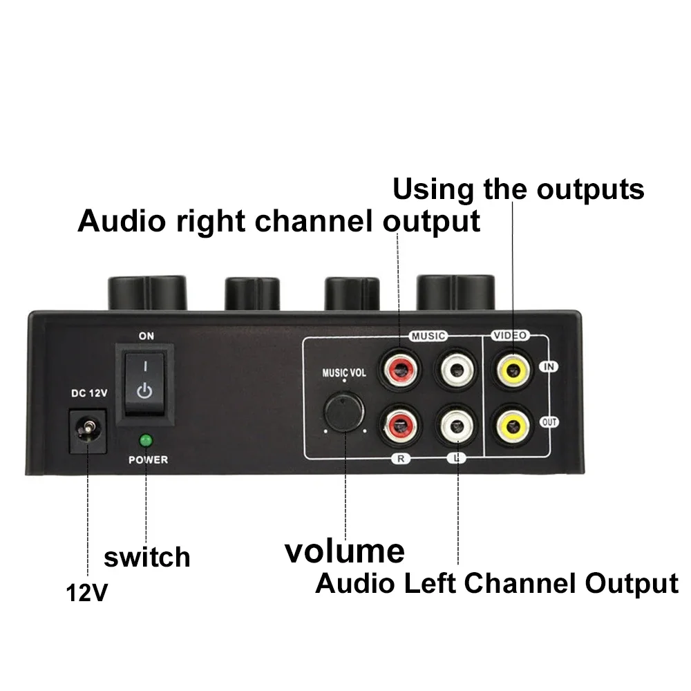 Karaoke Sound Mixer Professional Audio System Portable Sound Mixer Karaoke Dual Mic Inputs Audio Sound Mixer EU/US Plug