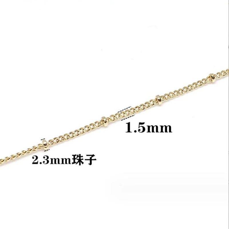 14K Gold Color Plated Brass Beads Chains for Diy Jewelry Making Accessories Nickle Free Necklace Link Chain Material