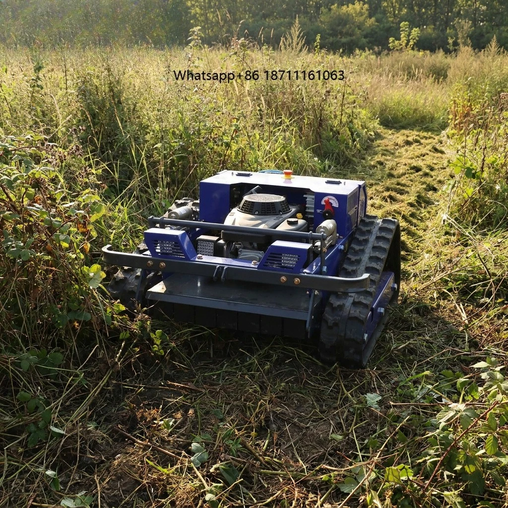 EPA Certified Beijun 550mm Loncin 224CC 1500W 4-Stroke DIY Crawler Remote Control Lawn Mowers for Farm
