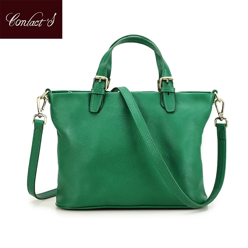 Contact\'S Tote Handbags for Women Genuine Leather Fashion Trend Shoulder Bag Luxury Brand Female Crossbody Bags High Quality