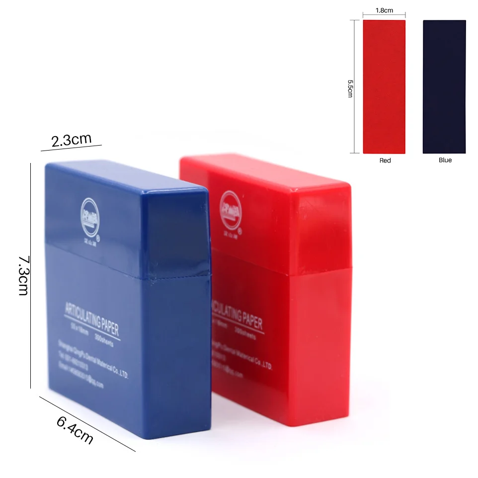 

300Pcs Dental Articulating Paper Double-sided Bite Strips 55*18mm Teeth Care Whitening Dentist Materials Blue/Red