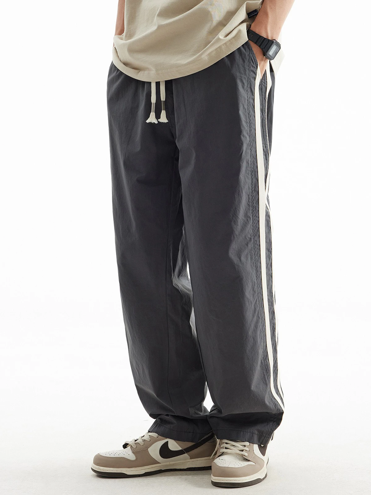 

Color Blo Casual Pants Men's New American Trend Loose Large Size Elastic Waist Straight Leg Sports Long Trousers