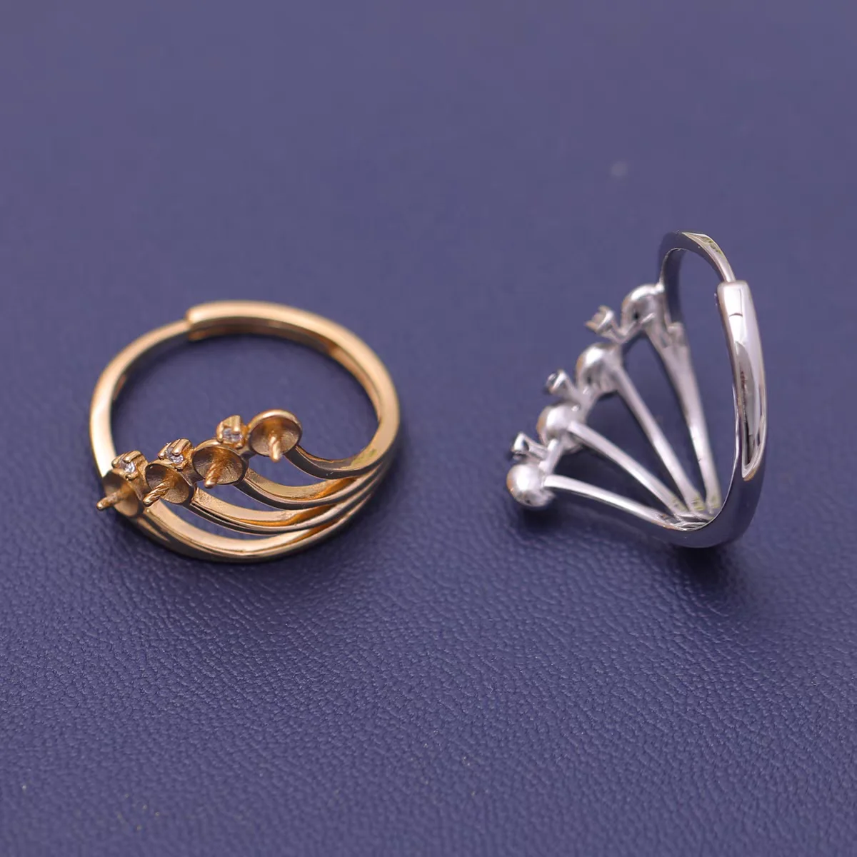 

S925 Sterling Silver Adjustable Finger Ring Mountings Base Setting Findings Jewelry Components for 3-5mm Pearls 3pcs/lot