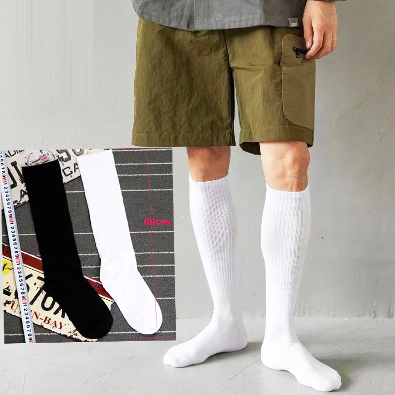 3 Pairs/Lot Plus Long Socks New Autumn Men\'s Socks Black And White Korean Men Women Stocking Fashion Casual Gift Socks Size 38-4