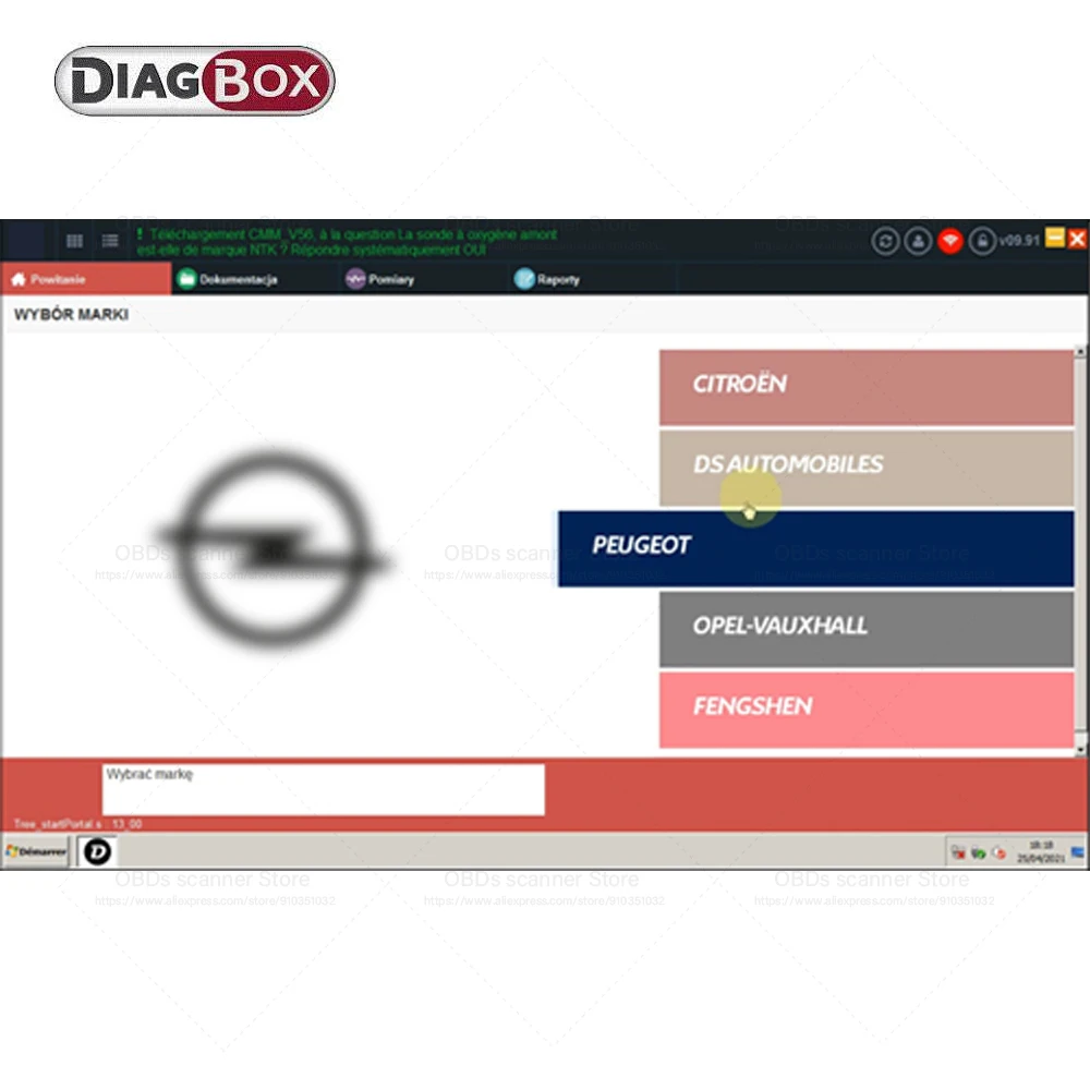 Diagbox-O software diagnostica redefine, trabalha com PP2000, Citroen, Peogeot, DS, automóveis, Opel, até 2023, 9.85 V9.91VM, 9.68VM