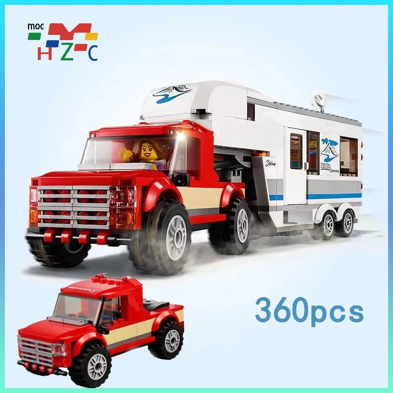 

Походный автомобиль City Series для родителей и детей, 360 шт., миниатюрная модель, самоблокирующиеся строительные блоки, детская игрушка, подарок на день рождения и Рождество