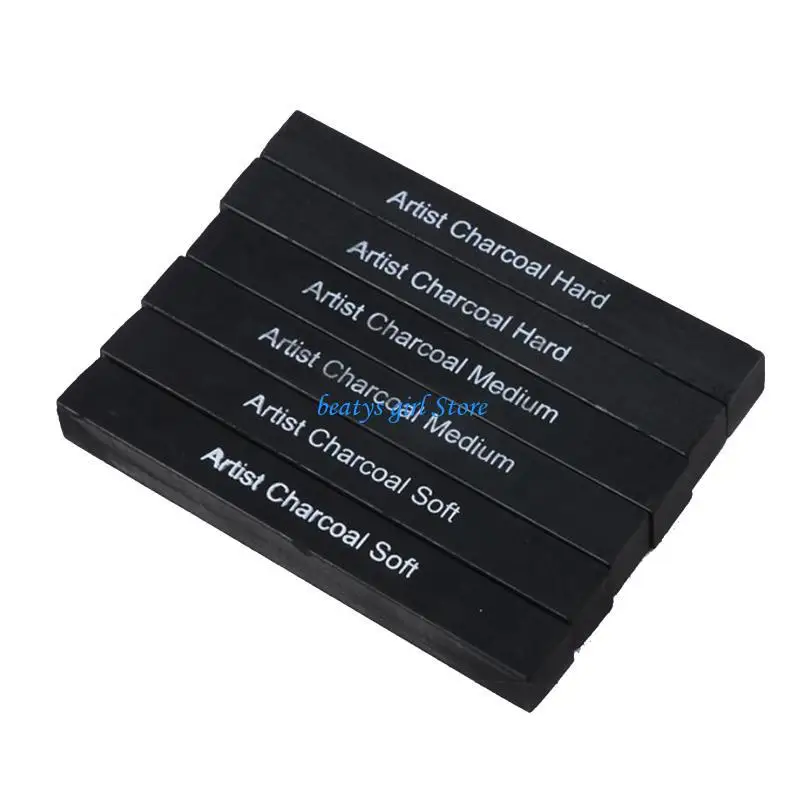 C7AB Drawing Charcoal Sticks Square Black Sketch Pencil for Art Student Child Present