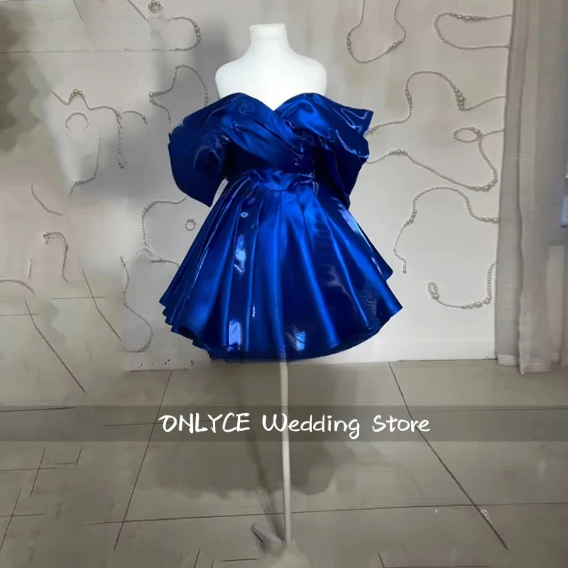 Short Prom Dresses Elegant Evening Party Satin Off Shoulder Mini Special Occasion Dress Cocktail Dresses Customized Size