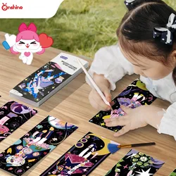 Onshine Illusory Color Scratch Painting Children DIY Handmade Colorful Drawing Book Toy Sparkling Scratching Paper Note Bookmark