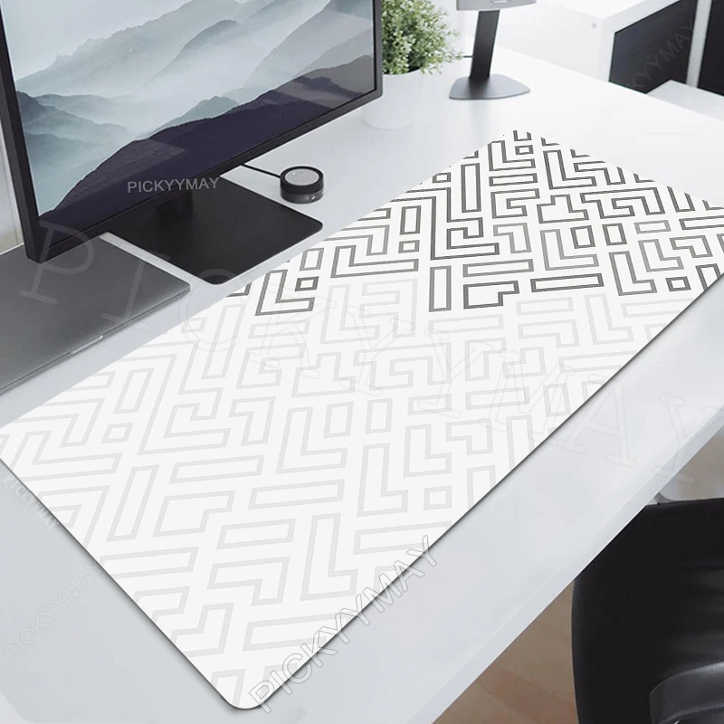 

Geometric Gaming Mousepads Desk Rug Gamer Mousepad White Large Mouse Mat Desk Pads Keyboard Mats Computer Desktop Mouse Pad