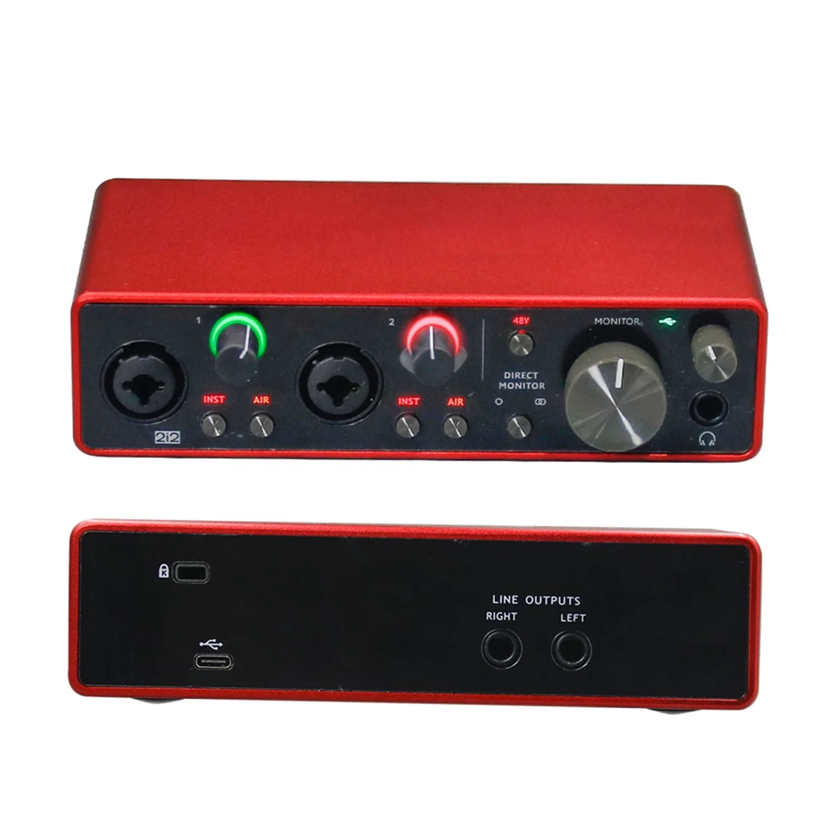 2i2 (3rd Gen) Professional Audio Interface External USB Sound Card Audio Headphone Amplifier Mic Preamp