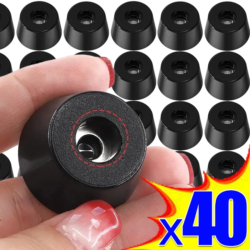 8/40 Stuks Anti Slip Meubelen Voet Zwart Speaker Kast Bed Doos Conische Rubberen Schokkussen Vloerbeschermer Meubelonderdelen