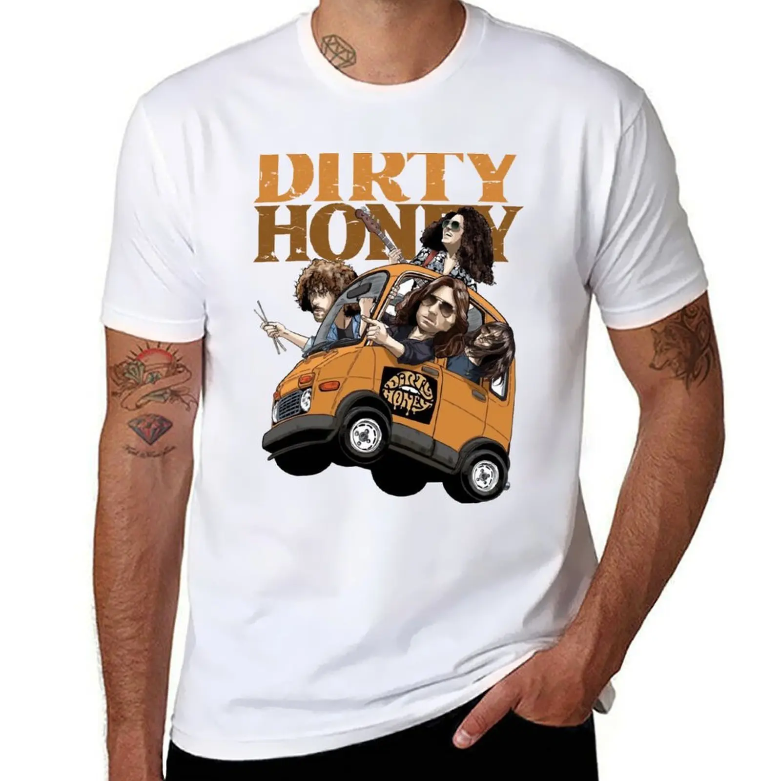 

DIRTY HONEY BAND T-Shirt black cotton t-shirt plain for man package t shirt man luxury T-Shirt