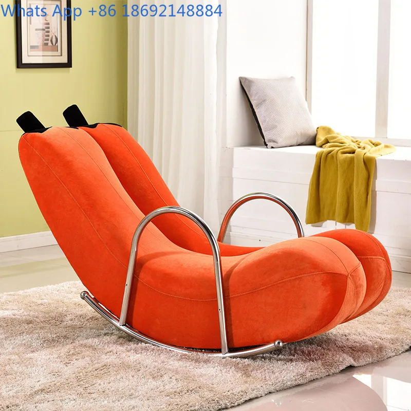 Creative Single Lazy Sofa Banana Chair Rocker for Bedroom Modern Small Apartment