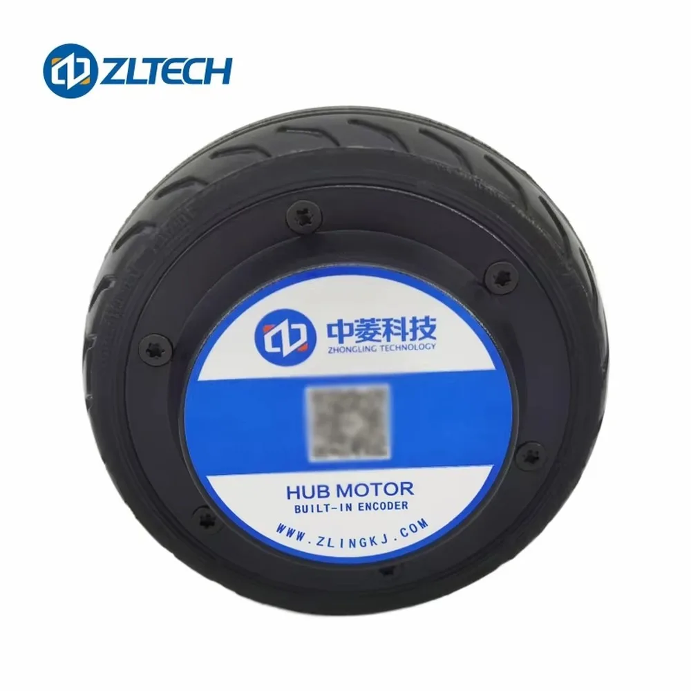 ZLTECH 5inch 24V 150W Hub Wheel Motor 270RPM 60kg Load IP54 4096-wire Encoder for Service Robot