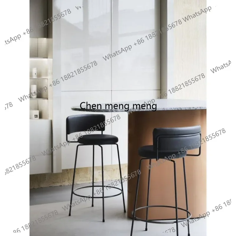 Nordic light luxury high stool home modern simple high chair metal leisure bar
