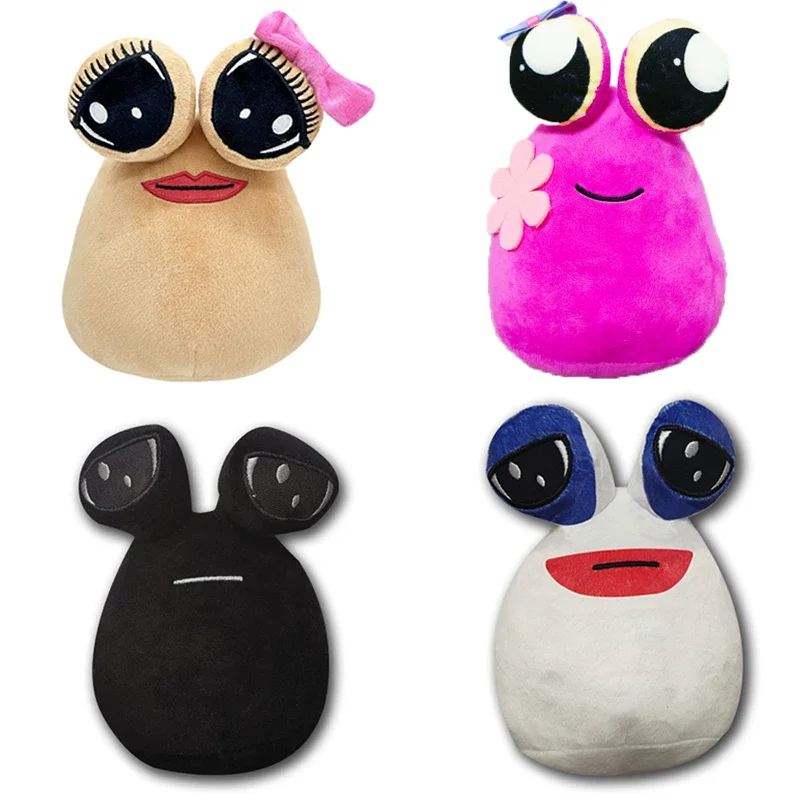 8,6 pulgadas/22 cm bolsa alienígena de peluche rosa cara sonriente juguete de peluche Furdiburb emoción alienígena ojos grandes Plushie Animal relleno muñeca Pou