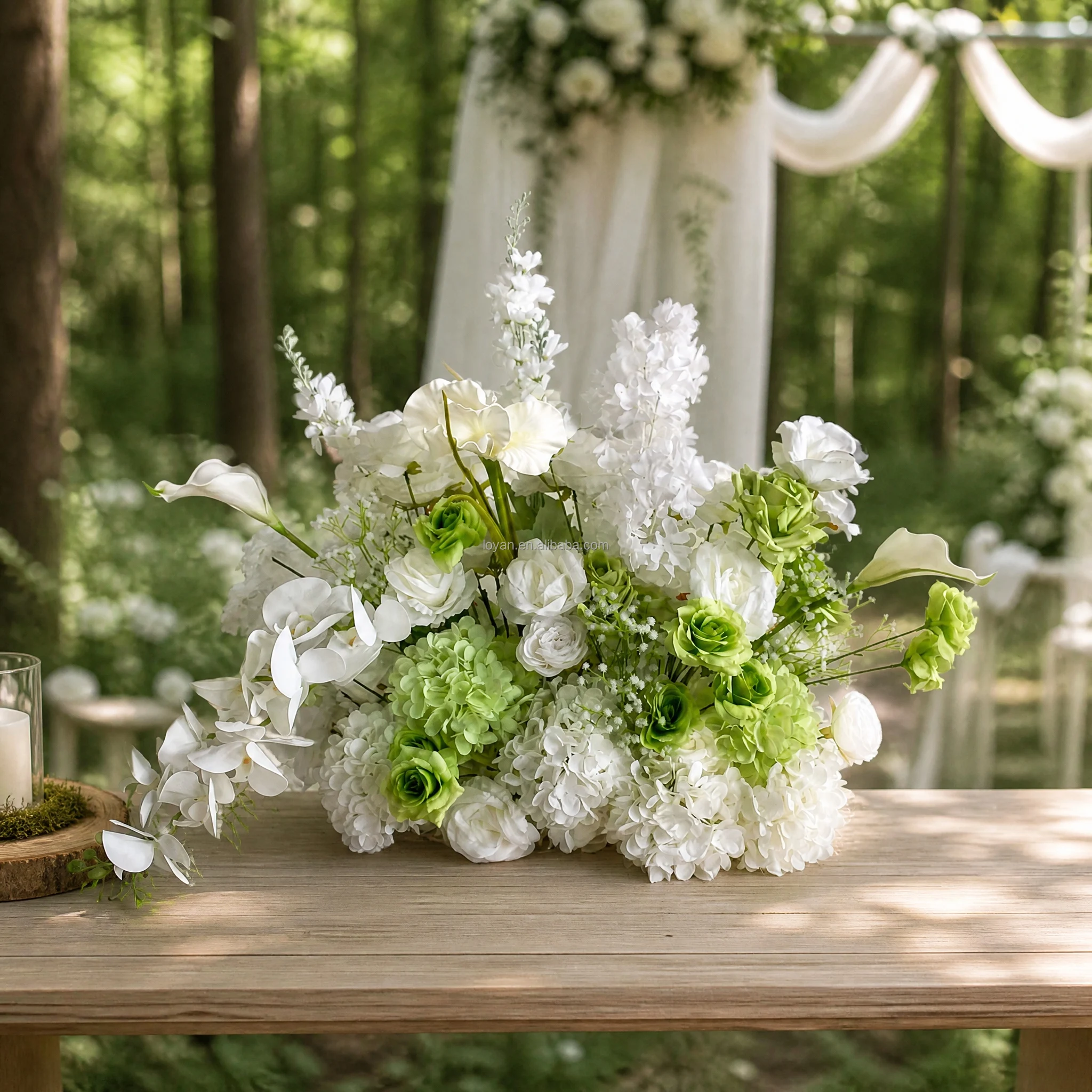 Customized High Quality Wedding Decoration & Supplies Silk Flower Aisle Grounded Arrangements Modern Style Durable Floor