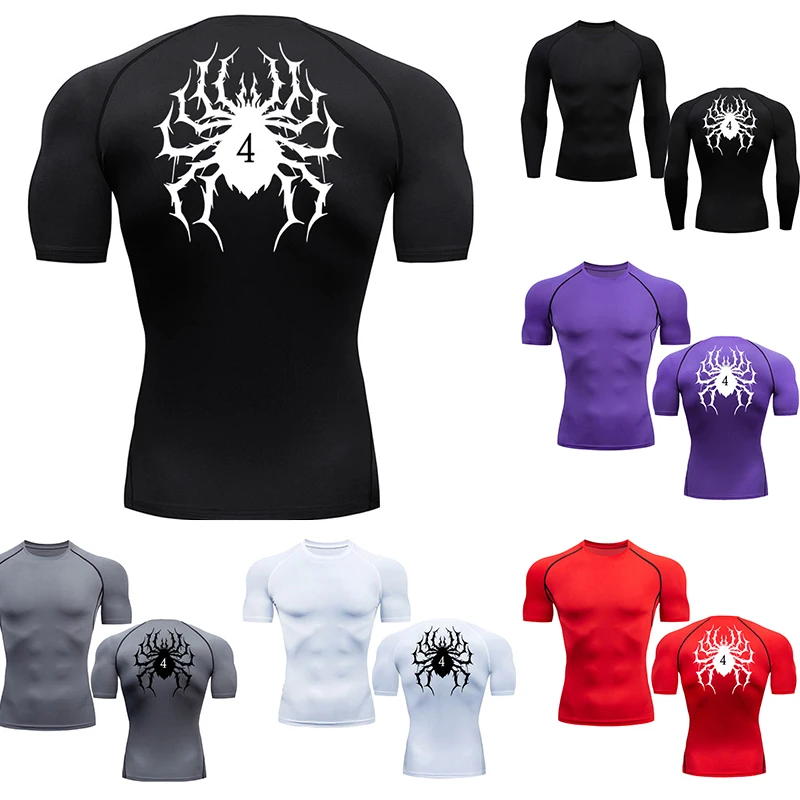 

Hunter X Hunter Hisoka Phantom Tour Men Fitness Short Sleeve Anime Sports Running Tight T-shirt Compression Speed Drying Clothes