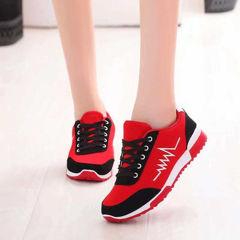 2024 Wedge Shoes Woman Mesh Women Shoes Luxury Designers Lace-Up Red Black Women Sneakers Casual Chaussures Femme Basket Femme