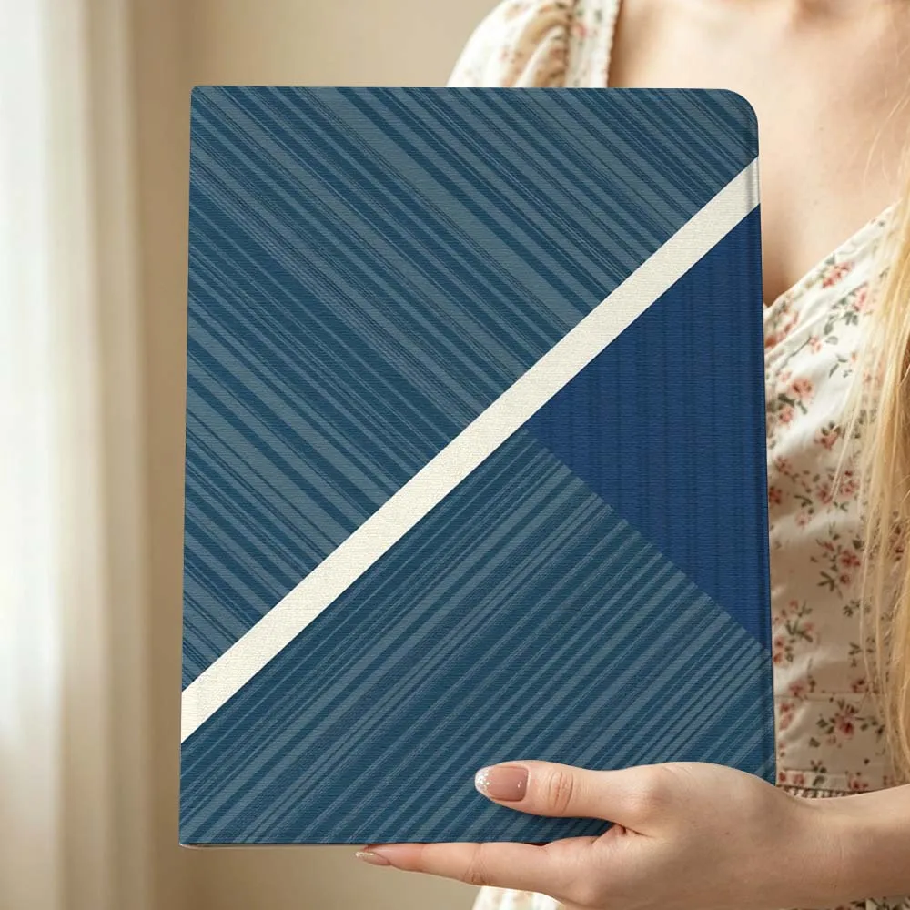 Diagonal Stripe Pattern For Huawei MediaPad MatePad Honor Pro V6 9 V8 X9 X 10 13.3 12.3 11 11.5 Inch Tablet Case Pen Tray