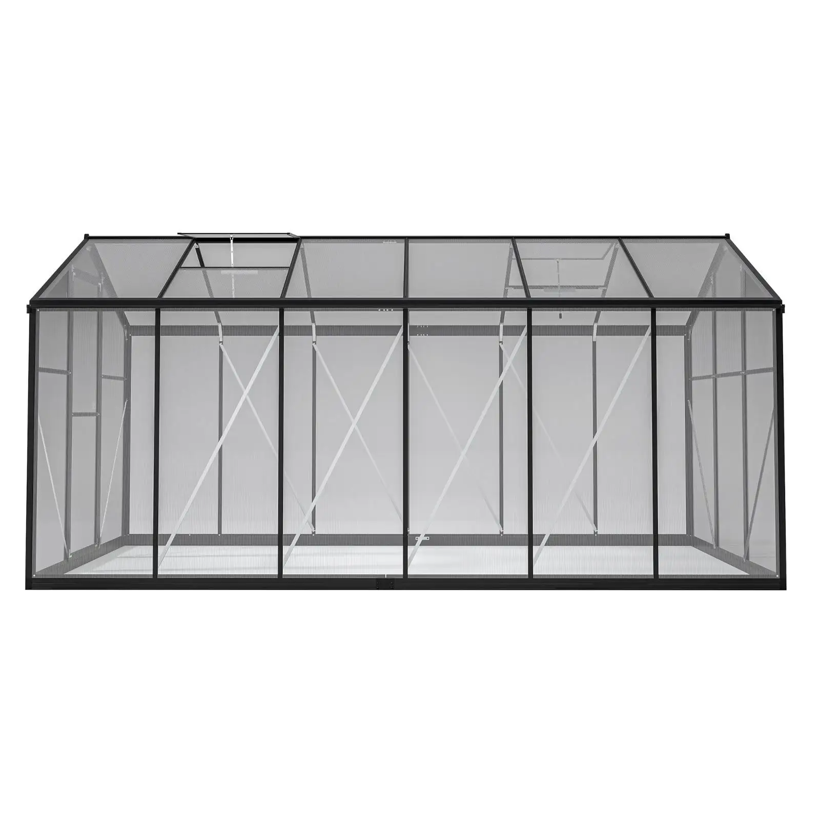 

Twin-wall Thicked Greenhouse with Lockable Door and Rain Gutter Practical Aluminum Frame for Outdoor Plant Protection