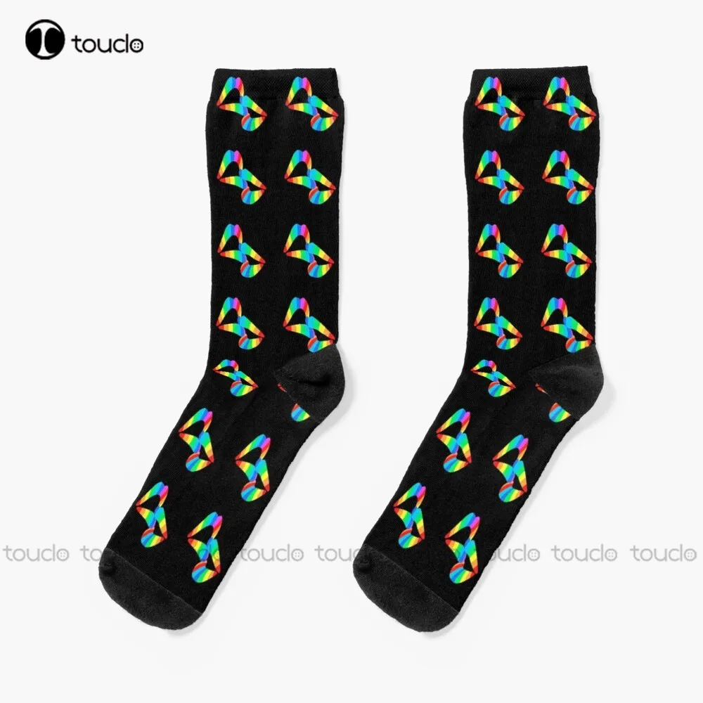 Love Is Love Gtbi Gaypride Pride Lips Kiss Lgbtq Sees It Socks High Quality Cute Elegant Lovely Kawaii Cartoon Sweet Cotton Sock