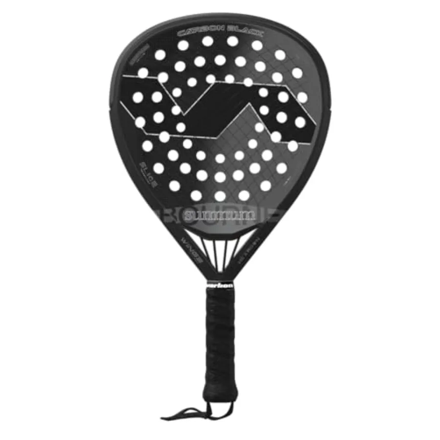 Padel Racket for intermediate professionals, carbon fiber, black, diamond hybrid shape with Summum Technology and softcolor EVA
