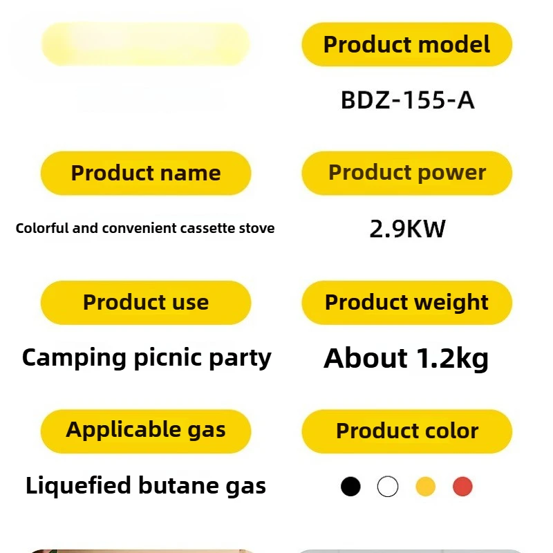 방폭형 가스 탱크 액화 가스 통합 카세트로 2900W 야외 휴대용 이중 목적 스토브는 100분 동안 연소 가능